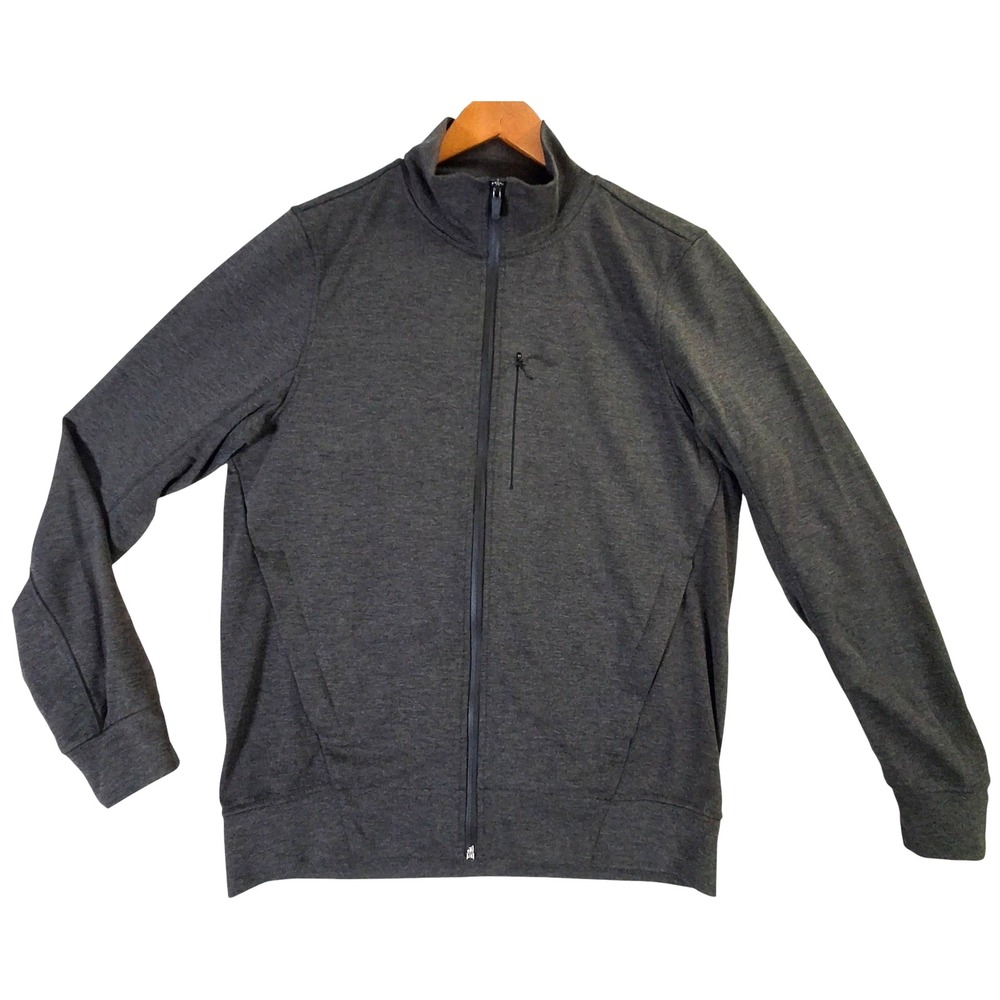 Mack Weldon Jacket Mens Large Gray Full Zip Track Mock Neck Performance Stretch